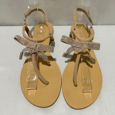 Bamboo Rhinestone Bow Thong Sandals Womens Sh...