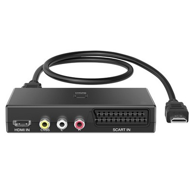 Scart auf HDMI Konverter 3 in 1, AV Adapter Wandler für TV Spielkonsole DVD Box