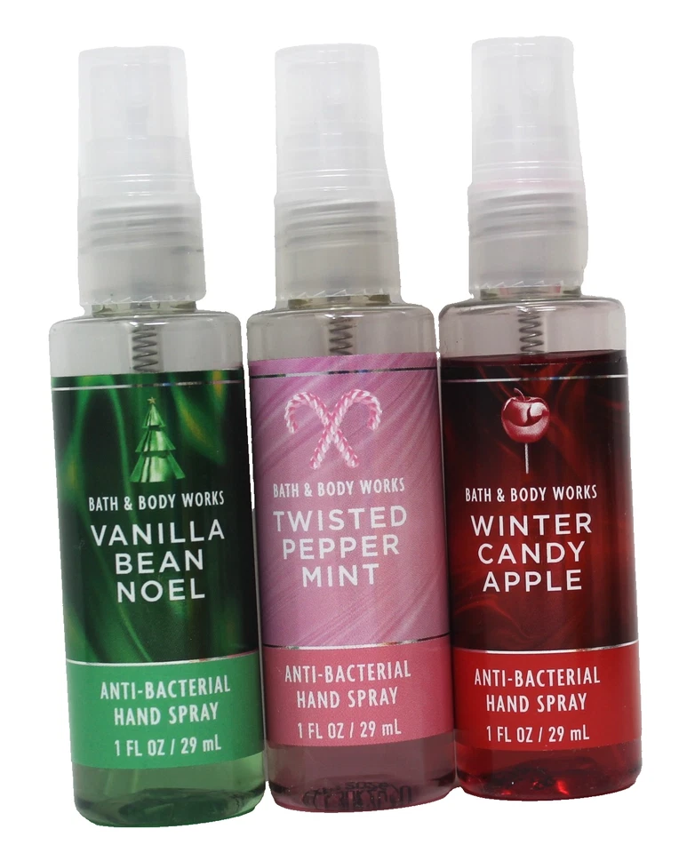 Bath Body Works Winter Apple Twisted Noel Anti Bac Hand Spray Travel 1 oz Lot 3 - Image 2 of 3