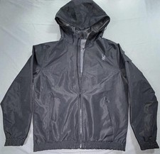 Spyder Jacket Mens Medium Black Hooded Full Z...