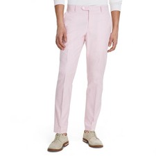 Tommy Hilfiger Mens Modern-Fit TH Flex Stretch Chambray Dress Pants Pink 42 x 32