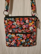 Waverly Inspirations Floral Quilted Cross Body Shoulder Bag Purse