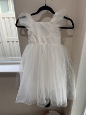 Girls White Princess Tulle Dress Size 5  6   Flower Girl / Holiday / Photoshoot