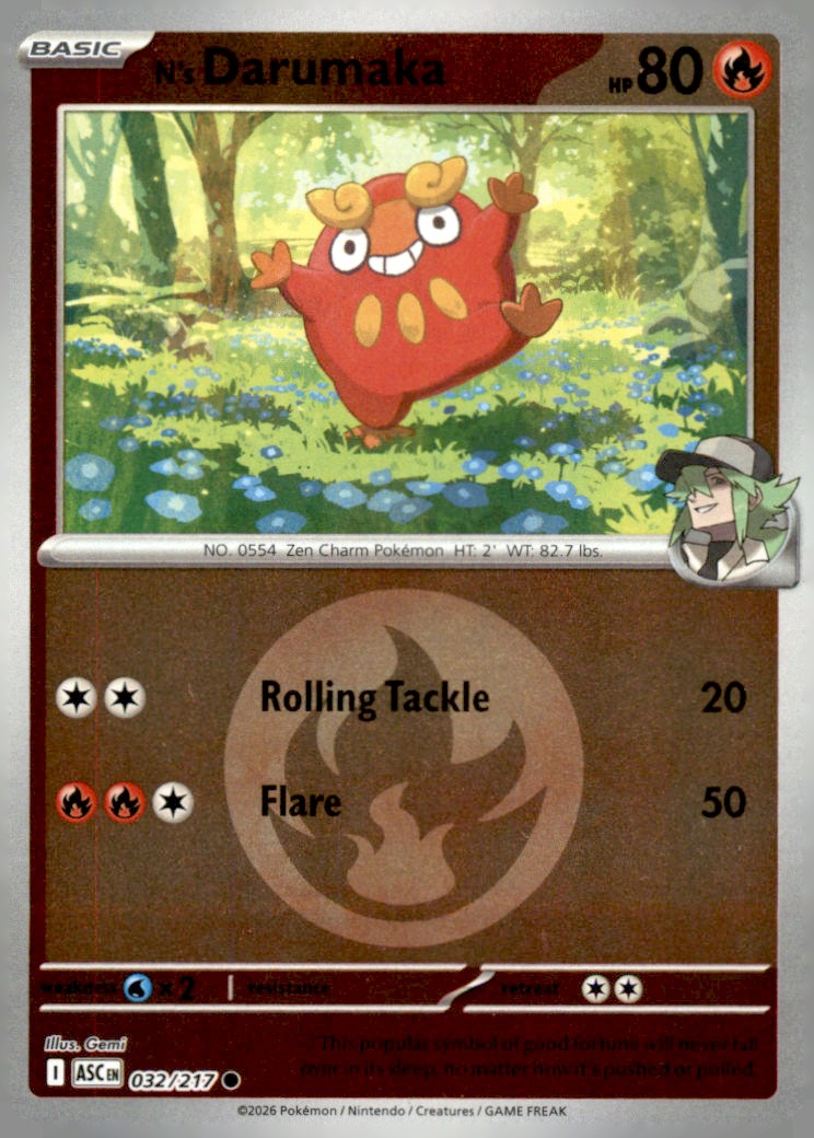 N's Darumaka Common ME: Ascended Heroes 032/217 NM