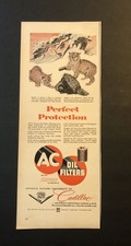 Vintage 1950’s Cadillac Car Oil Filters Tiger Theme Magazine Ad 0C26