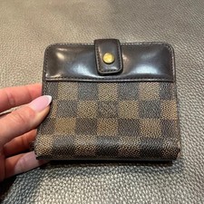 Vintage Checkered Louis Vuitton Snap Wallet w/ Zippered Pocket Made in USA $80