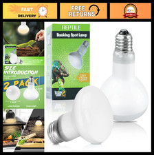 100W Reptile Heat Lamp Bulbs - 2 Pack UVA Basking Light for Bearded Dragons, Liz