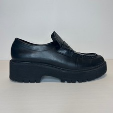 Steve Madden Malvern Loafers Womens 8.5 Black Chunky Platform Lug Sole MALV02S1
