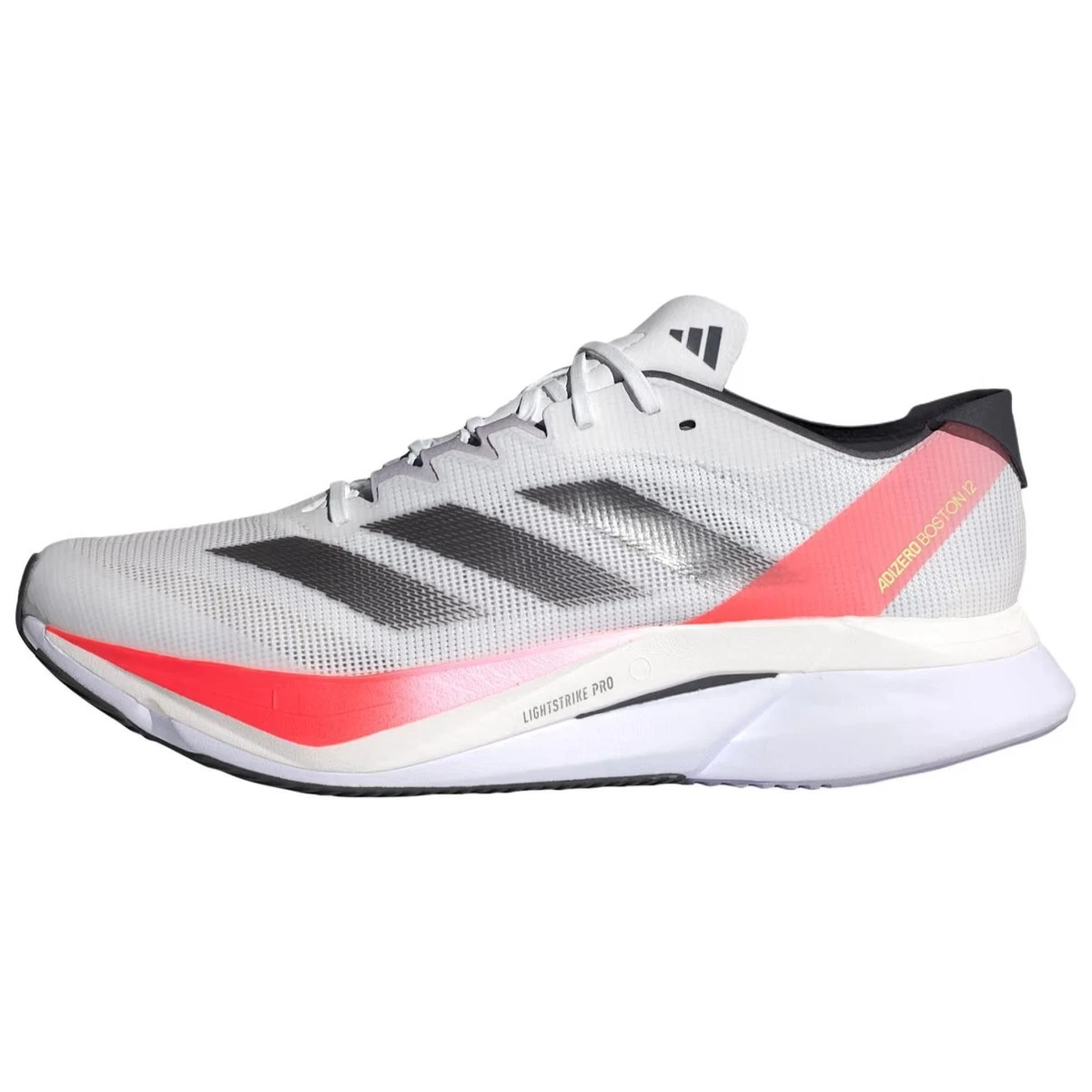 Adidas Adizero Boston 12 Men Running Shoe White Aurora Solar Red IF9210 SZ 10 US Mens Adidas Adizero Boston 12 | Race-Day Feel for Everyday  main image 4