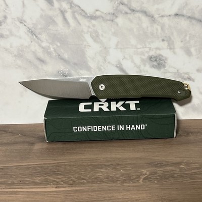 CRKT 5325 Tueto Assisted Flipper Knife 3.28'' Blade 3.50 oz OD Green G10 Handles