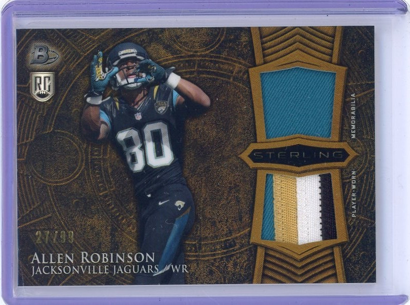 Allen Robinson Bowman Sterling Rookie Dual Relics #AR Pulsar Refractor Patch