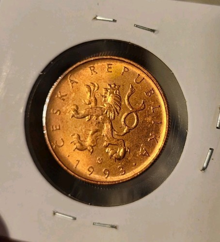 1993 CZECH REPUBLIC 10 KORUN UNCIRCULATED COIN Copper Plated Steel 24.5mm