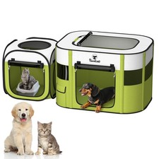 2-in-1 Pet Playpen for Dog Cat, Portable Puppy Playpen with 600D Oxford, Divi...