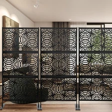 75" Height Metal Privacy Screens and Panels, Free Standing for Patio,Garden
