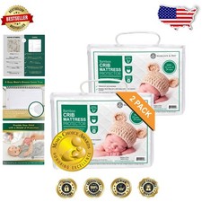 Crib Mattress Protector 2-Pack: Ultra-Soft Waterproof Bamboo Rayon, Oeko-TEX ...
