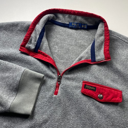 Polo Ralph Lauren 1/2 Zip Fleece Herren 3XB grau Pullover Jacke Sweatshirt 3XL Big