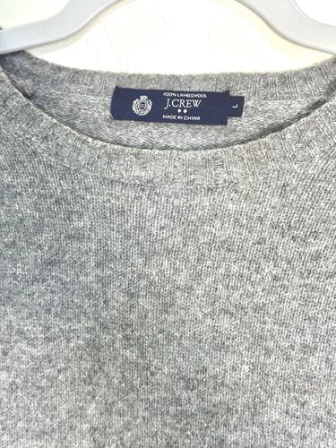J Crew Mens 100% Lambswool Pullover Sweater Size L Fisherman Kurt Cobain Capsule - Picture 4 of 8