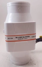 In-Line Blower, Model: IB1-130-01, Intake: 3 Inch, 130 CFM, Amps 2.5A, Fuse:5.0A