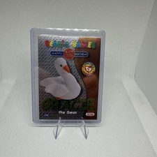 1999 TY BEANIE BABIES SERIES 2 Gracie the Swan Green Foil HAPPY BDAY RARE #258