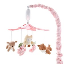 The Peanutshell Crib Mobile for Girls - Pink and White Musical Baby