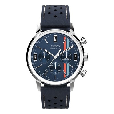 Timex Marlin Chronograph Tachymeter 40mm Lederarmband Uhr TW2W99000