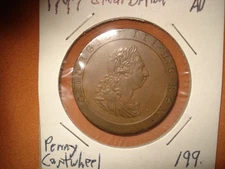 1797 GREAT BRITAIN COPPER CARTWHEEL PENNY - GEORGE III - AU - FREE SHIPPING