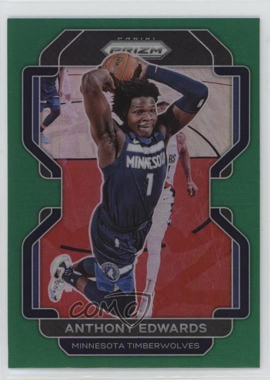 2021-22 Panini Prizm Green Prizm Anthony Edwards #37
