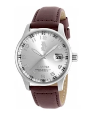 NEW Invicta 21393 I-Force Silver Dial  Brown Leather Band Quartz Date 44mm Watch