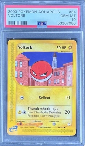 Pokemon Voltorb Aquapolis 64/147 PSA 10 Gem Mint Pop 12
