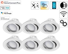 6x Hama WiFi LED Deckenspot 5W / 32W WLAN Ein...