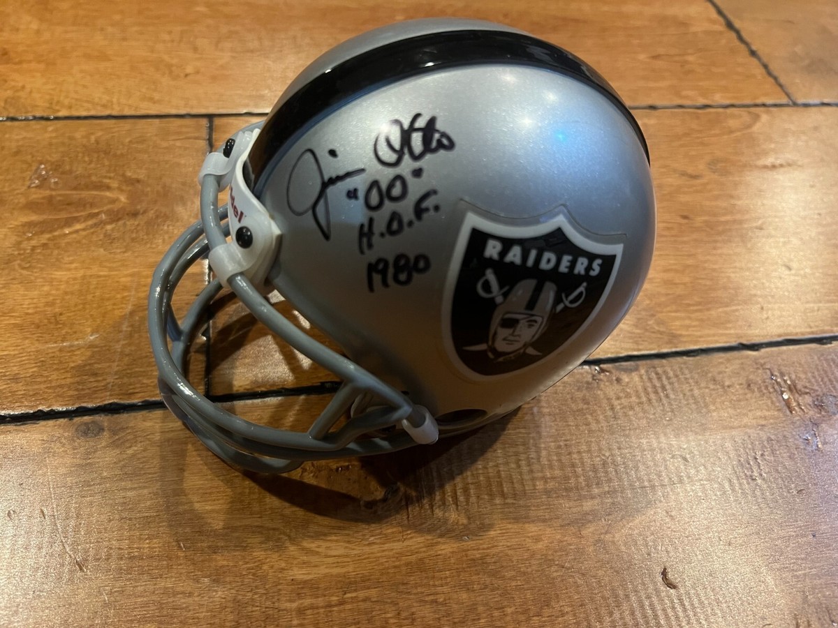 OAKLAND RAIDERS JIM OTTO 00 HOF 1980 AUTO Signed RIDDELL Mini