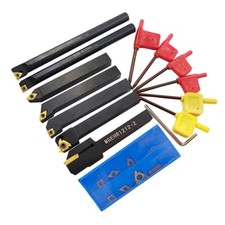 7pcs 12mm Lathe Turning Tool Holder DCMT/CCMT Carbide Inserts Boring Bar set