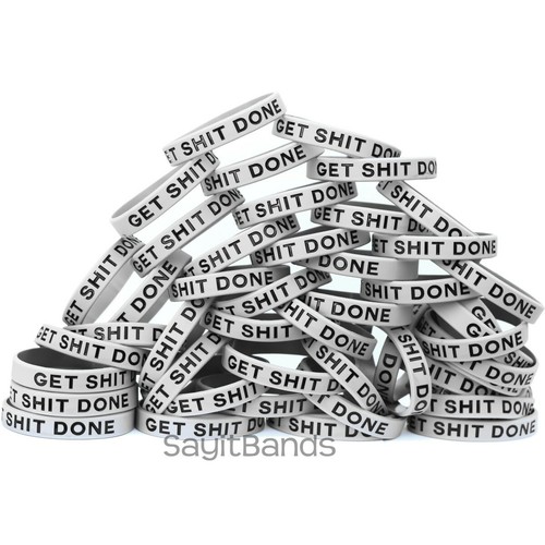 Conjunto de diseño de pulsera de silicona GET SH** DONE - Lote de pulsera al por mayor - Imagen 10 de 10