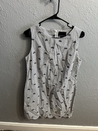 Cynthia Rowley Blue And White Striped Bicycle Dress Womens Size 8