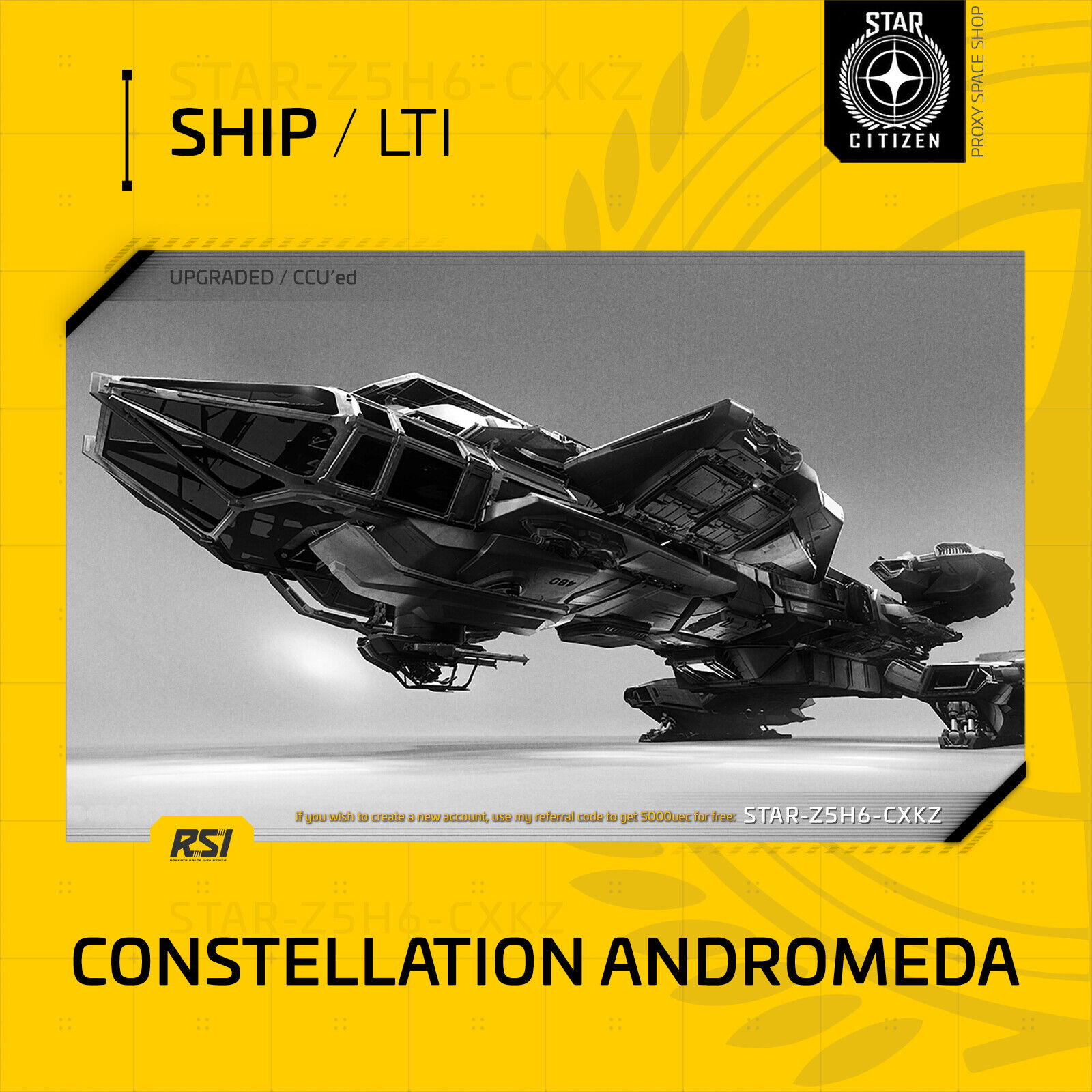 Star Citizen - RSI CONSTELLATION ANDROMEDA - LTI - (Lifetime Insurance) |  eBay