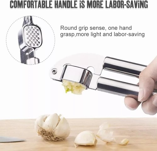 Garlic Press Crusher Squeezer Masher Mincer Stainless Steel Manual Kitchen Tool - Picture 15 of 15