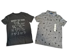 Lot of 2,Cat Jack, Boys Short Sleeve Graphic Print T-shirts Sharks Medium 8/10