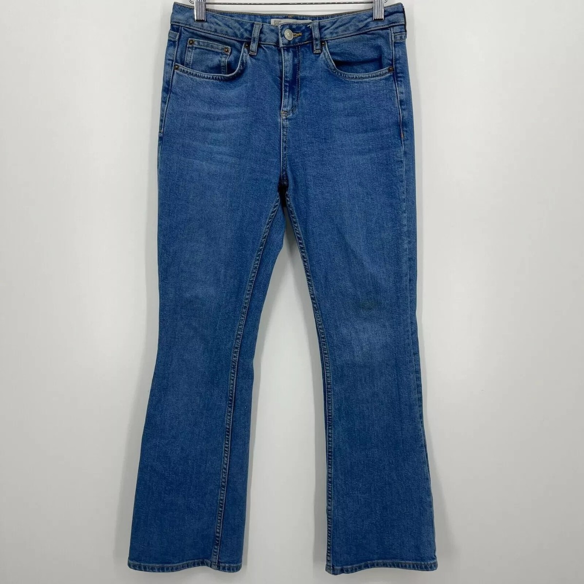 Topshop Motto Jeans Women's Size 28 Blue Tally High Rise Boot Cut Cotton