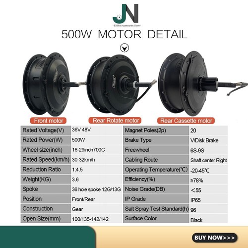 Front Rear Rotate Cassette Motor 36V 48V 250W 350W 500W Brushless Ebike Motor - Picture 4 of 13