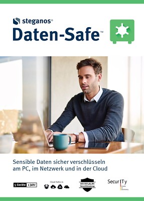 Steganos Daten-Safe 2026, 5 PC, 1 Jahr, Win 11/10, Digitaler Download