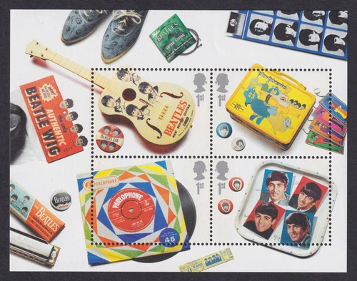 GREAT BRITAIN SOUVENIR SHEET OF 4 "THE BEATLES"