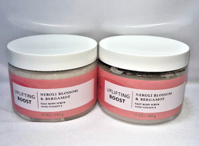 2  Neroli Blossom & Bergamot Salt Body Scrub Bath & Body Works 17 oz