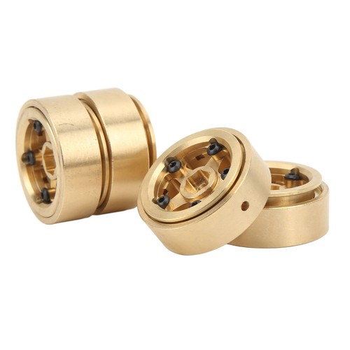 (Gold)4Pcs RC Beadlock Wheel Rim Hubs Adhesive Brass RC Car Upgrade LJ - Picture 20 of 24