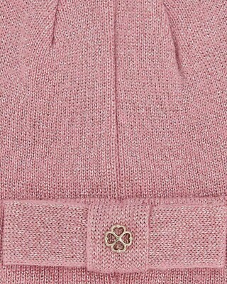 Kate Spade New York metallic rib bow beanie Hat Grapefruit  display picture 1