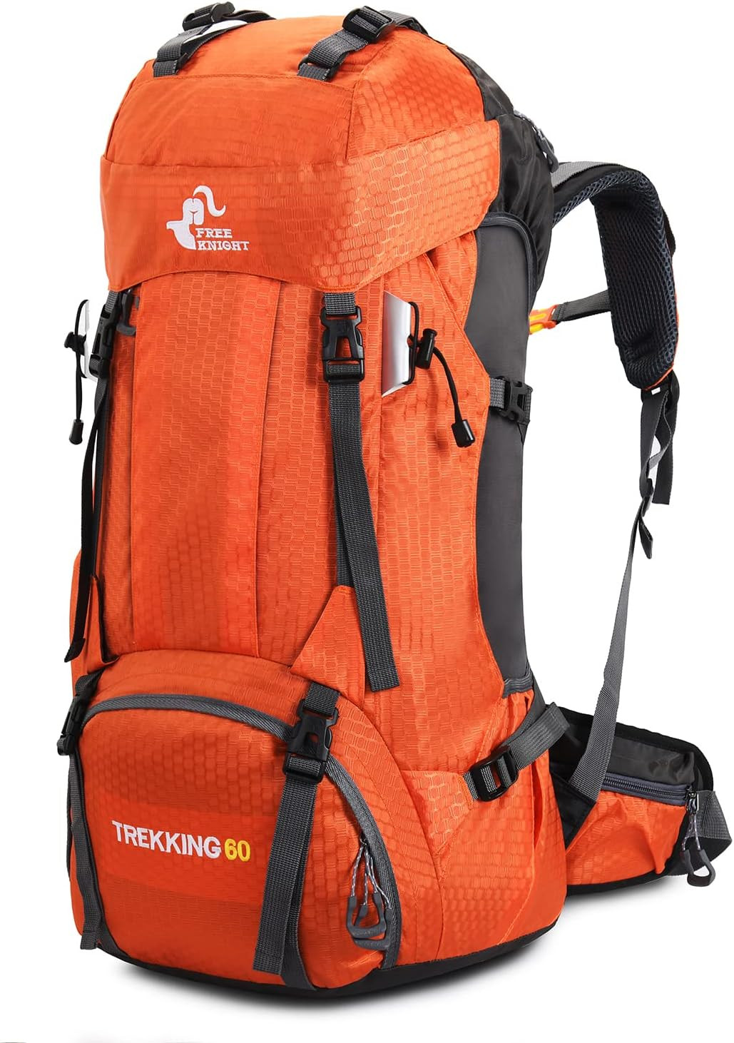 60L Waterproof Hiking Camping Backpack with Rain Cover, Large Outdoor Sport Trav