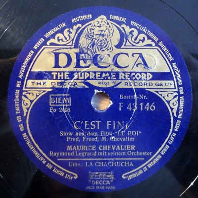 Maurice Chevalier - C´est Fini - La Chachucha - DECCA - /10'' 78 RPM