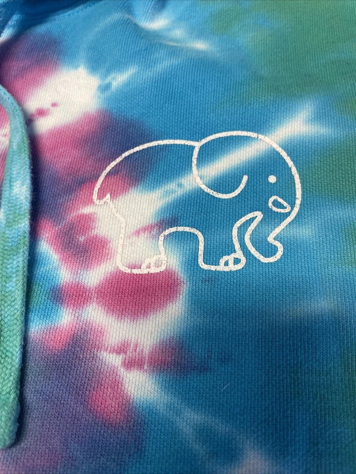 OFF WHITE Felpa donna avorio Ella tie dye con cappuccio piccolo pullover felpa elefante oversize