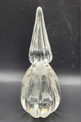 Vintage Clear Handblown Bulbous Heavy Perfume Bottle (H: 8 )
