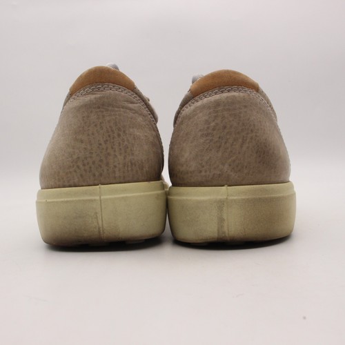 Ecco Soft 7 Men's EU Size 45 Sneakers Shoes Perforated Taupe Leather - Picture 5 of 9