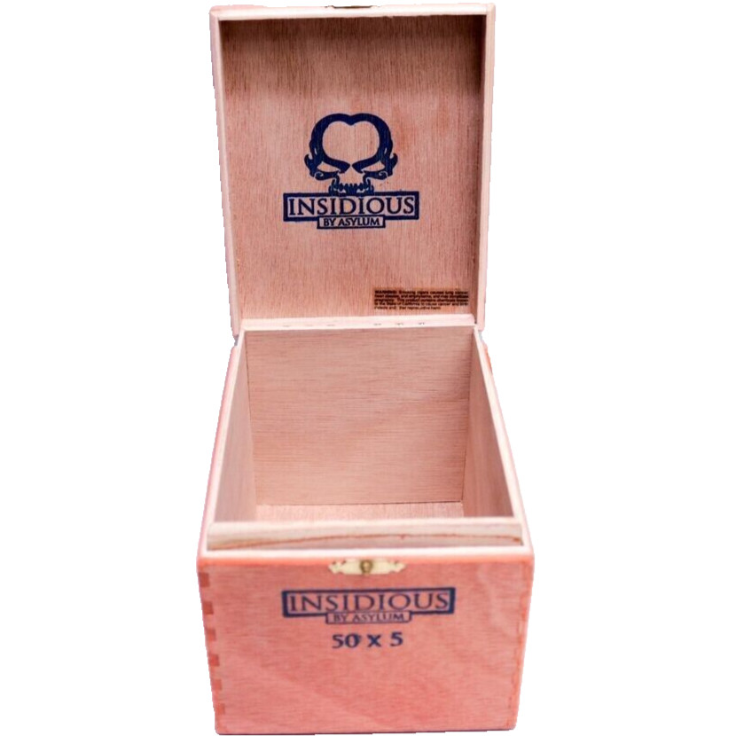 Insidious by Asylum 50 x 5 Empty Wooden Cigar Box 5.75" x 4.5" x 4.25"